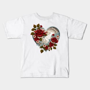 Elegant Valentines Day Heart Kids T-Shirt